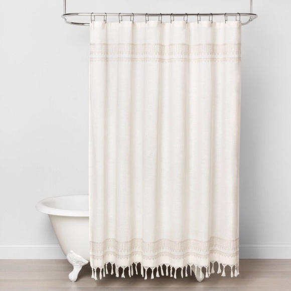 NEW Hearth & Hand Embroidery Shower Curtain